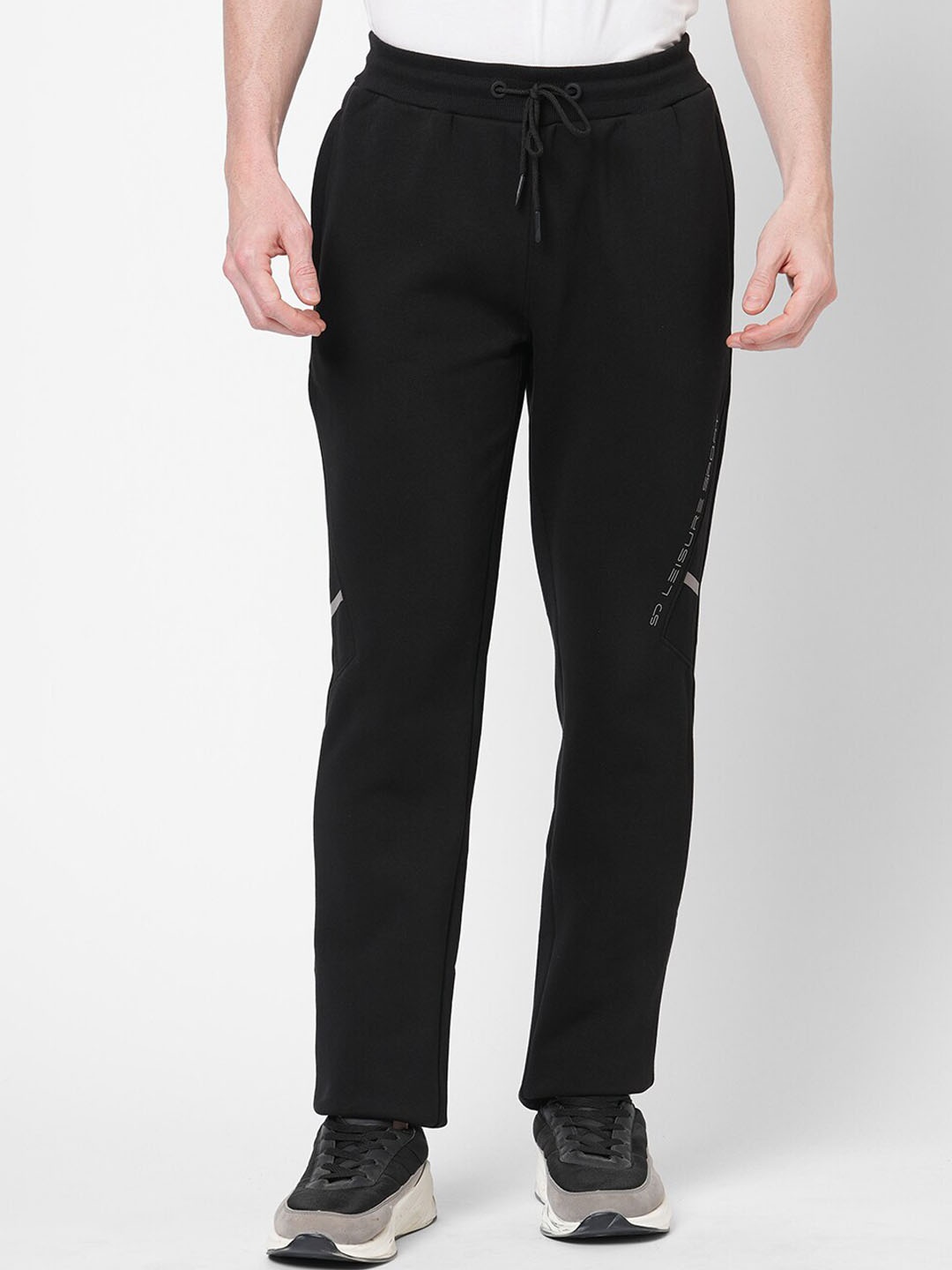 

Sweet Dreams Men Black Solid Fleece Track Pants