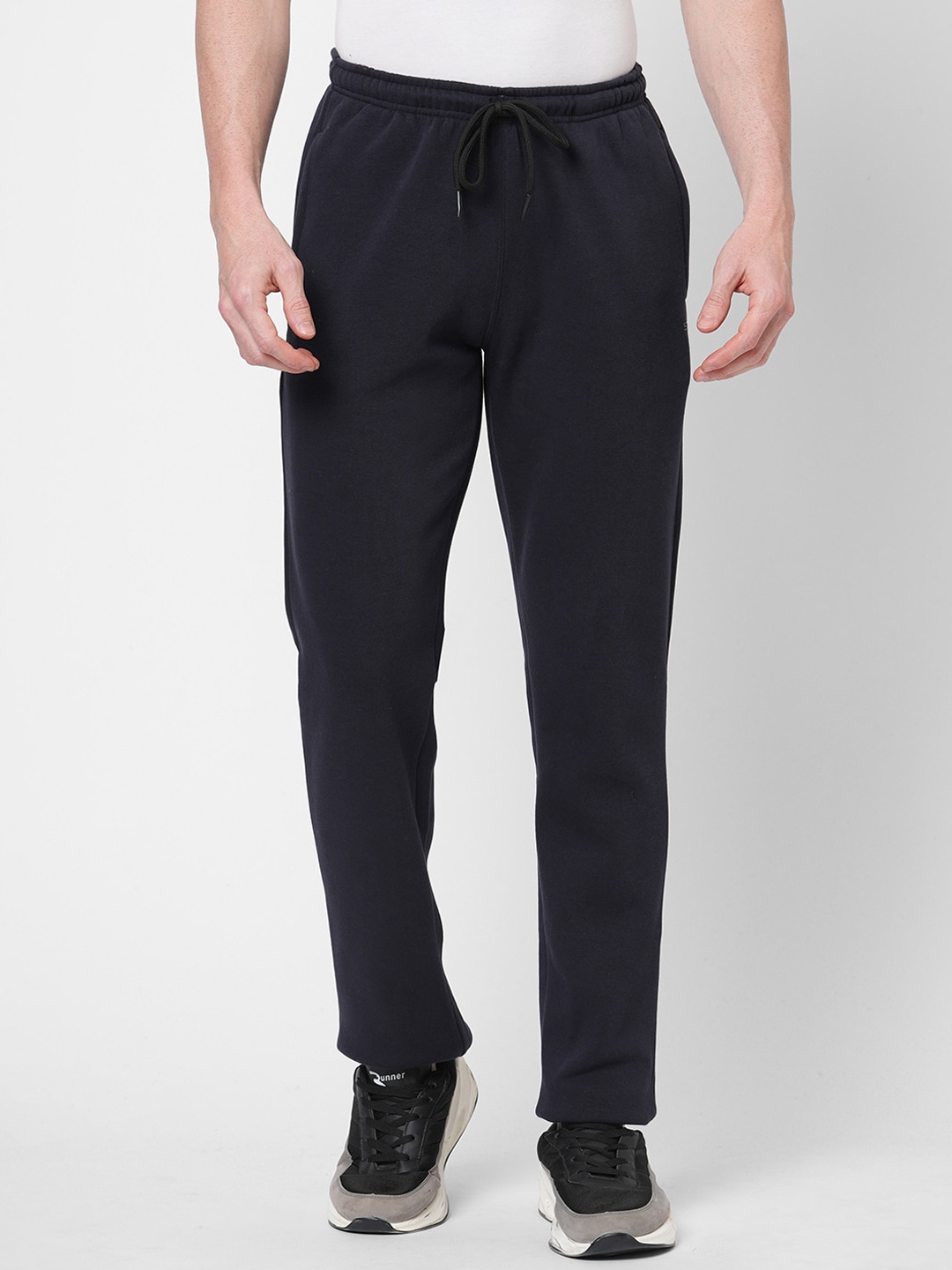 

Sweet Dreams Men Plus Size Navy Blue Solid Track Pants