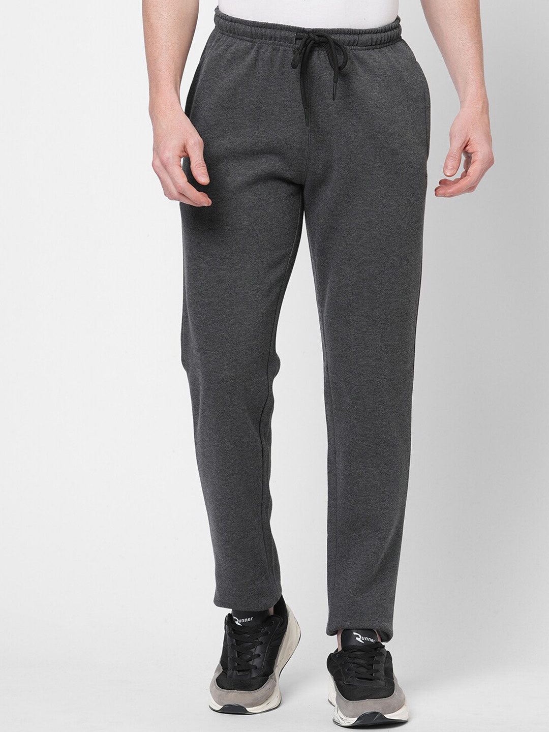 

Sweet Dreams Men Charcoal Melange Solid Fleece Track Pant