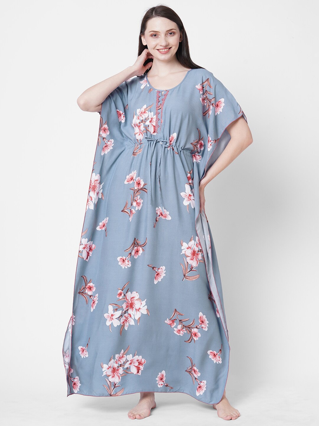 

Sweet Dreams Grey Printed Maxi Nightdress