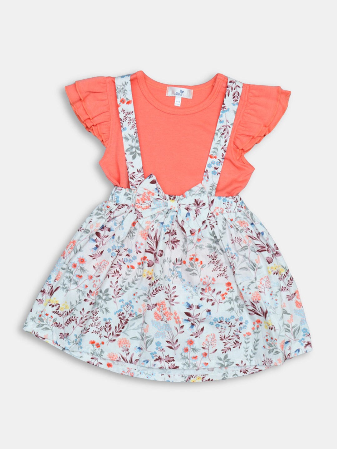 

Hopscotch Girls Pink & White Pure Cotton Top with Skirt