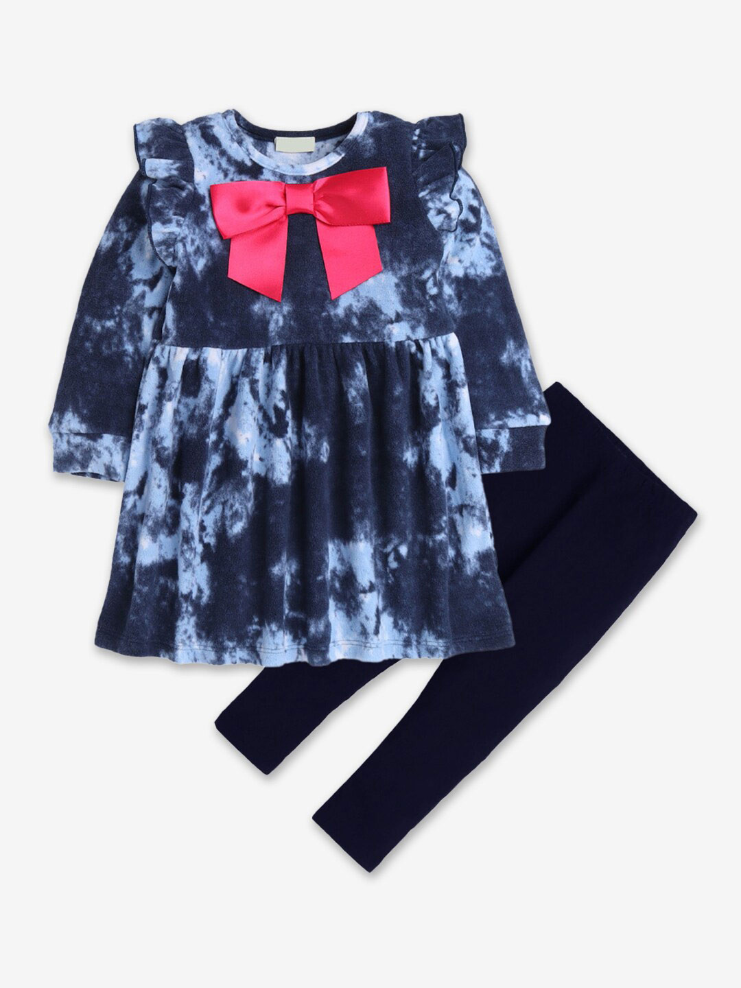 

Hopscotch Girls Blue & Pink Printed Tunic with Leggings