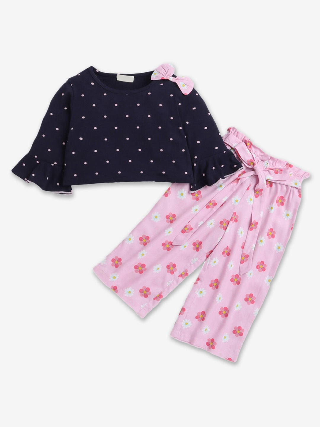 

Hopscotch Girls Blue & Pink Printed Top with Trousers