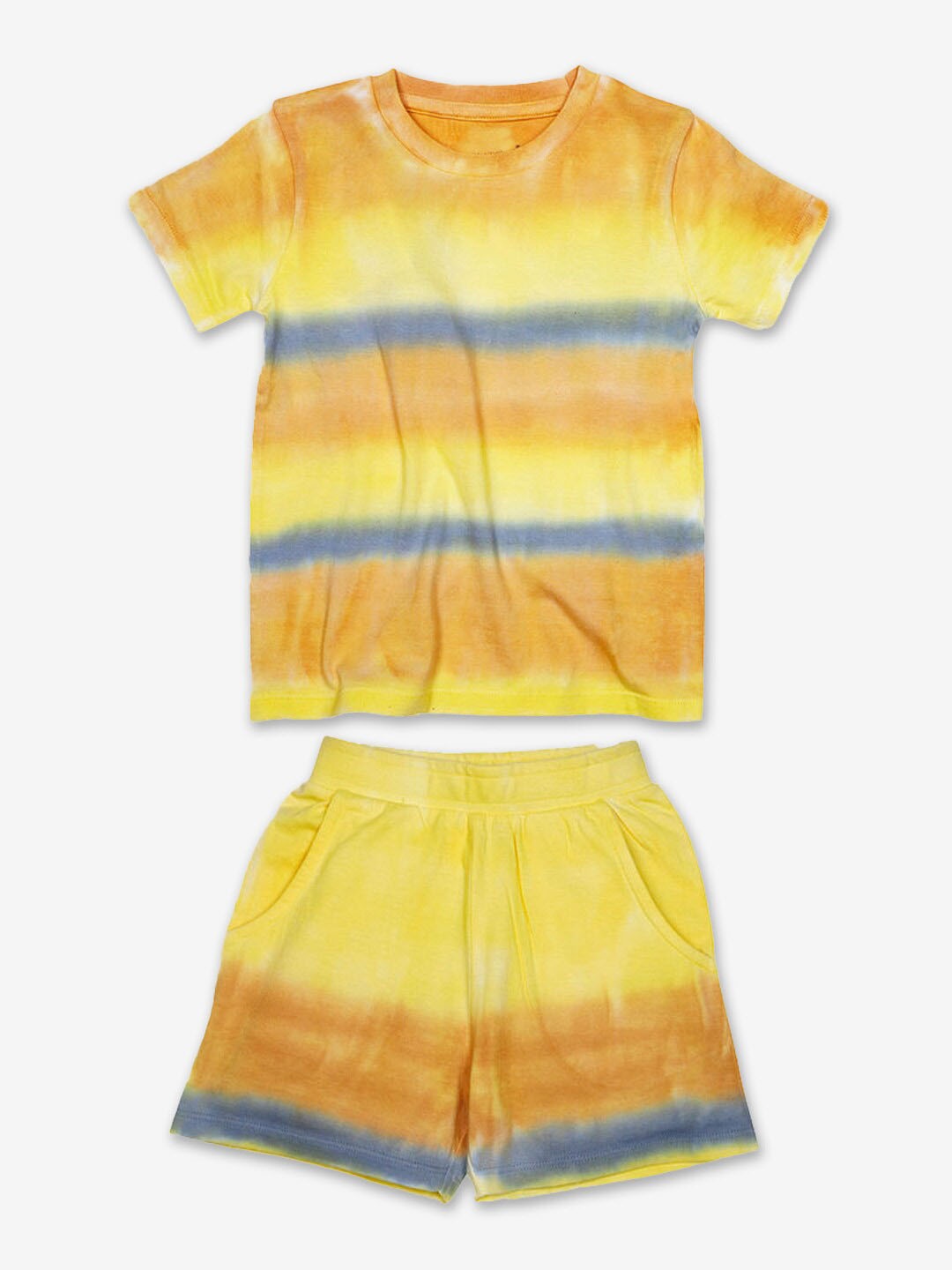 

Hopscotch Boys Yellow & Blue Dyed T-shirt with Shorts