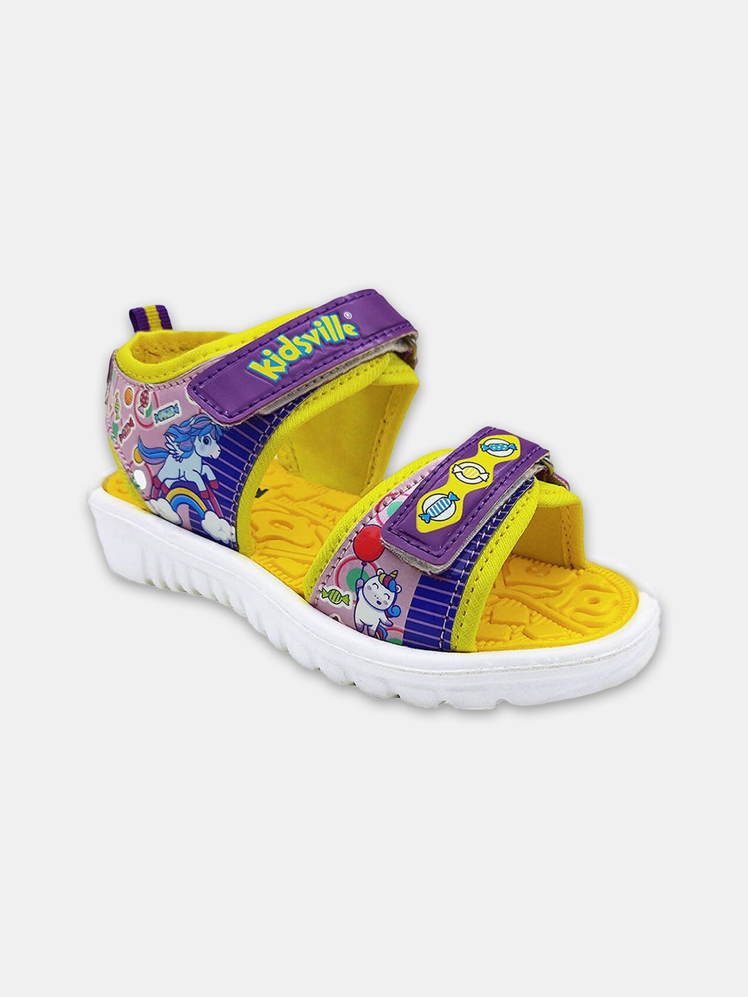 

Hopscotch Girls Purple & Yellow Comfort Sandals