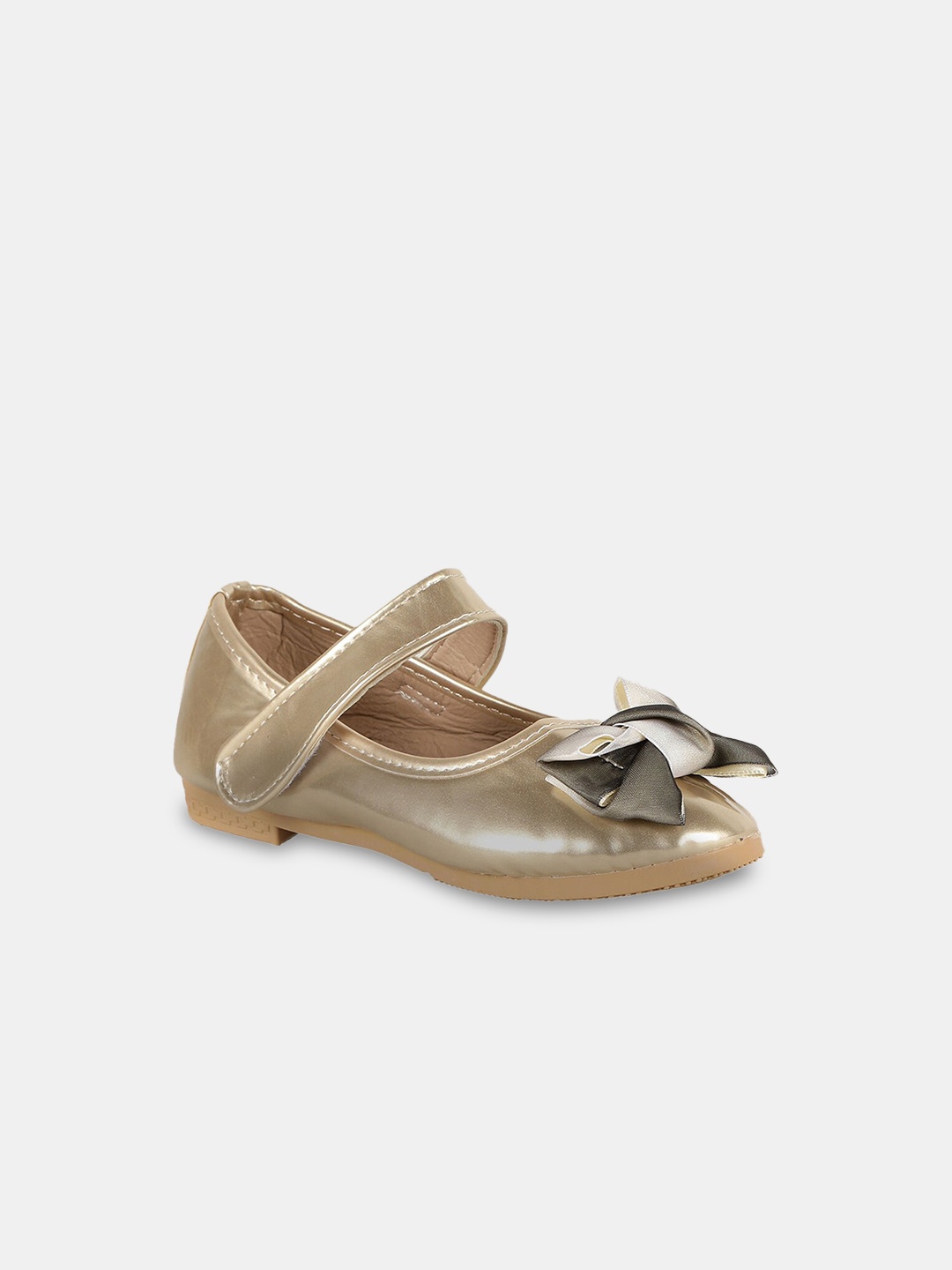 

Hopscotch Mary Jane Girls Gold-Toned Ballerinas with Bow Flats