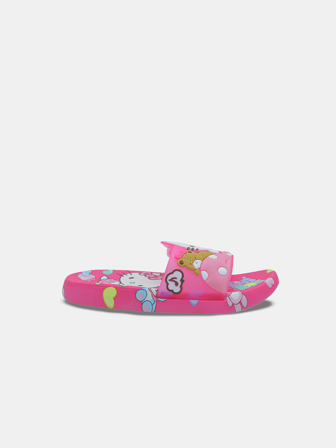 

Hopscotch Girls Pink & White Graphic Printed Sliders