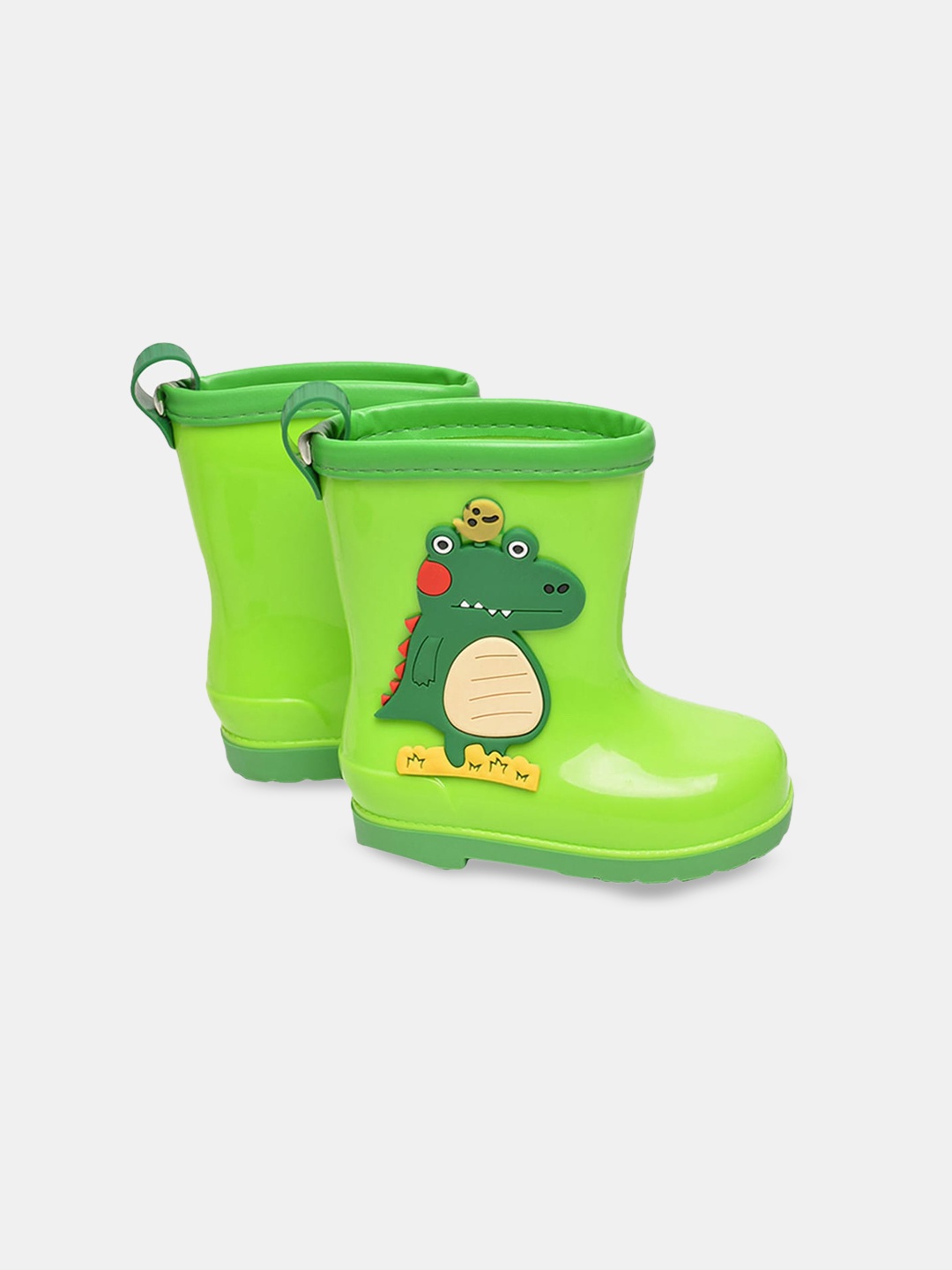 

Hopscotch Boys Green Printed Rain Boots