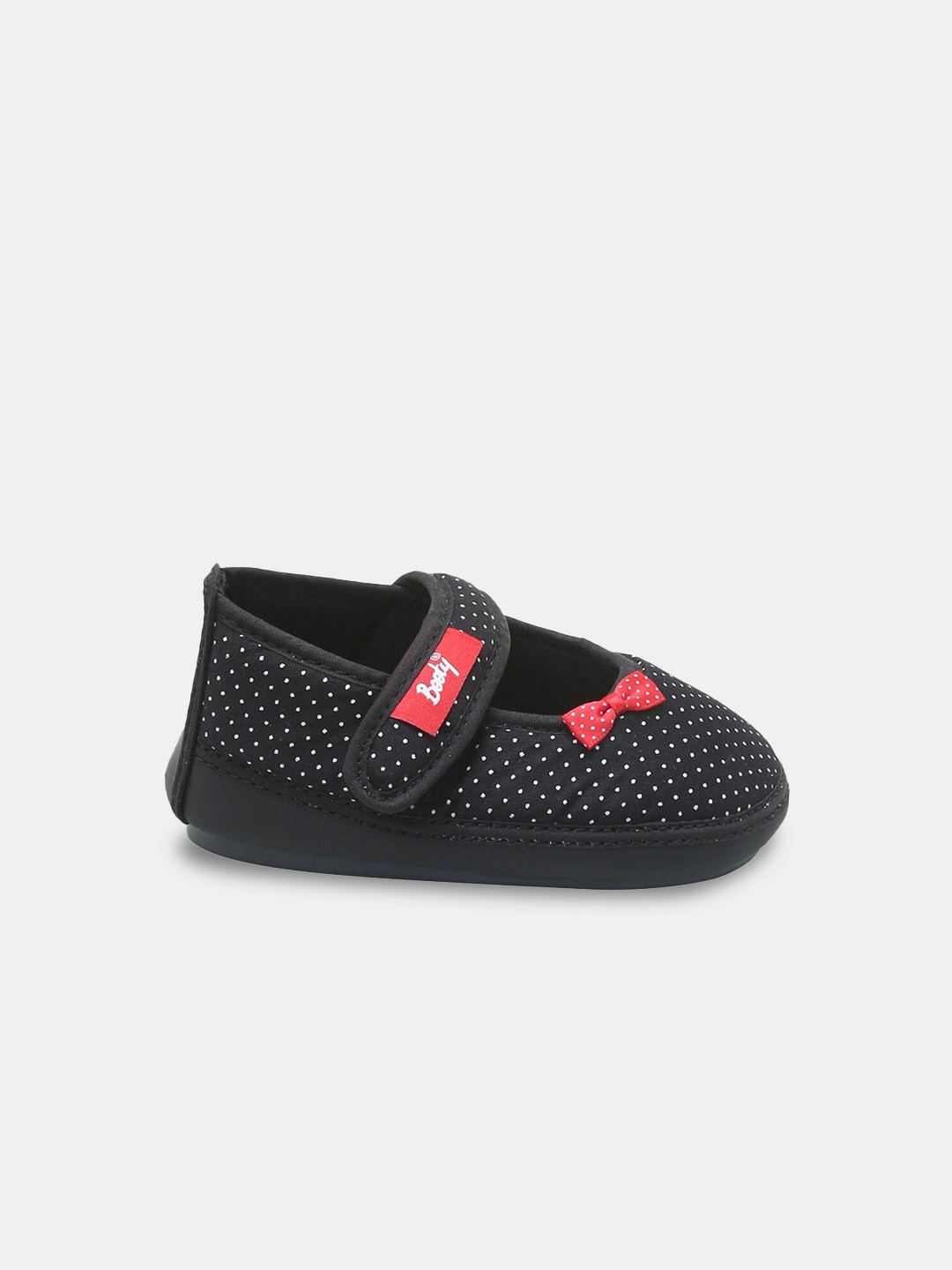 

Hopscotch Girls Black Polka-Dot Printed Ballerinas with Bows Flats