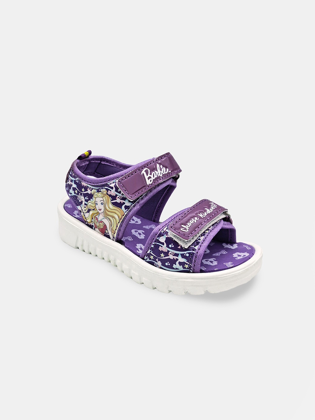 

Hopscotch Girls Purple Printed Open Toe Flats
