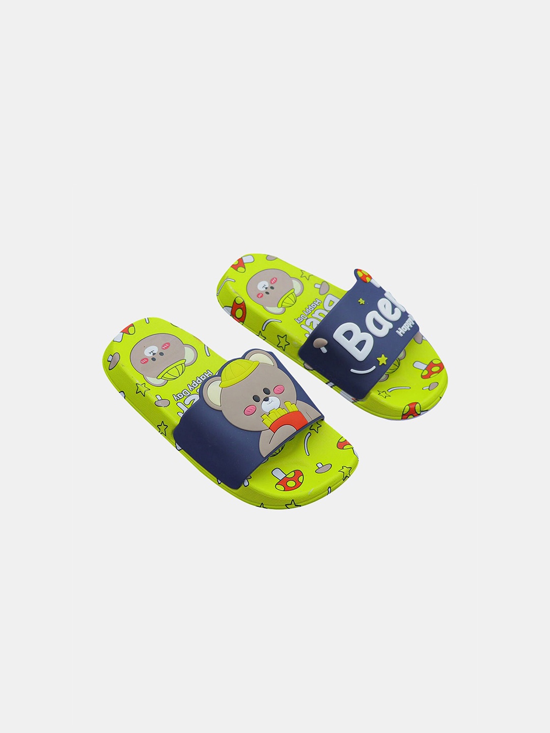 

Hopscotch Boys Yellow & Blue Graphic Printed Sliders