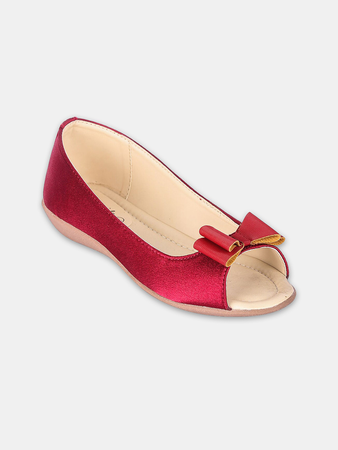 

Hopscotch Girls Red Open Toe Flats with Bows