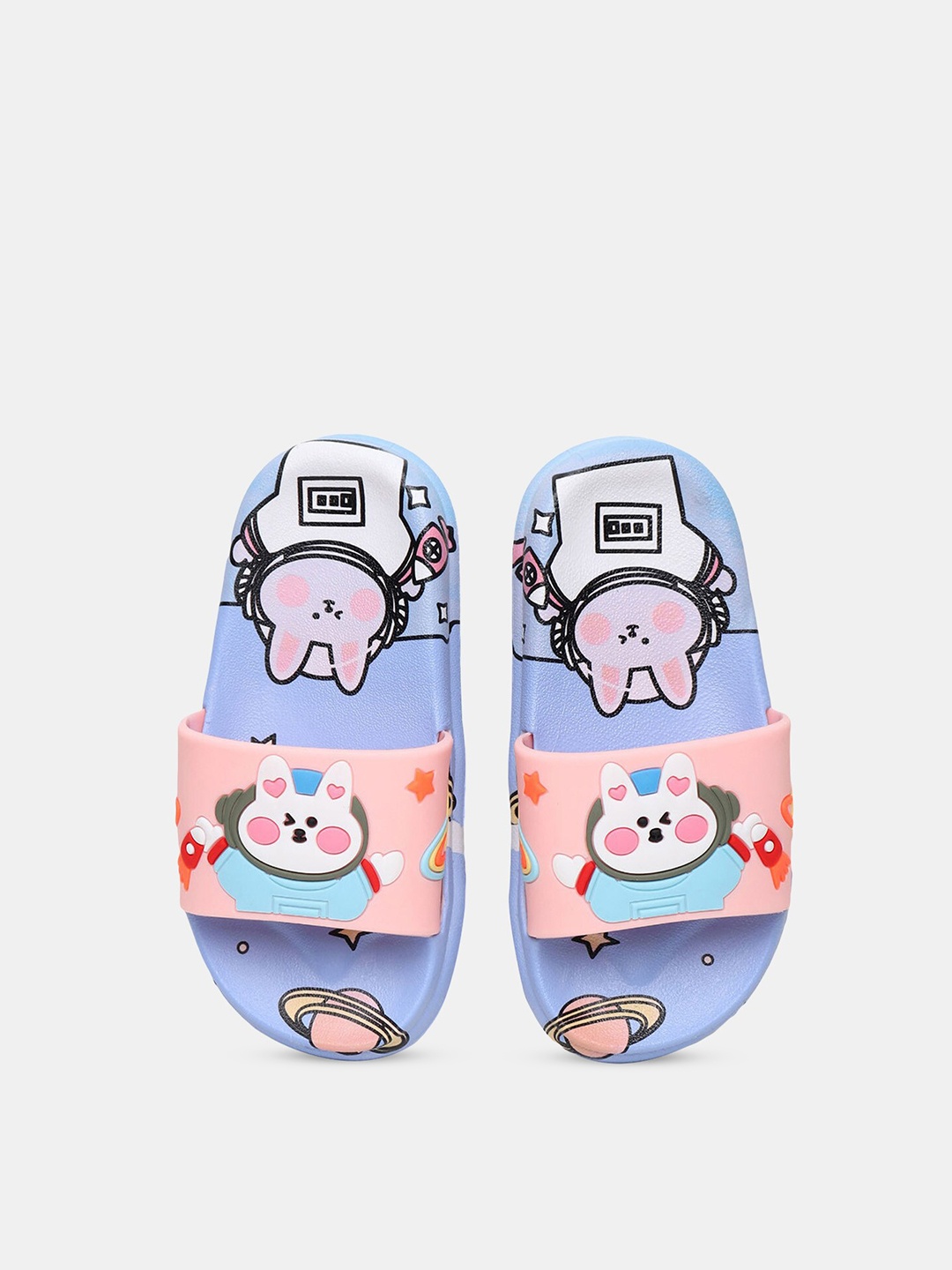 

Hopscotch Girls Pink & White Printed Sliders