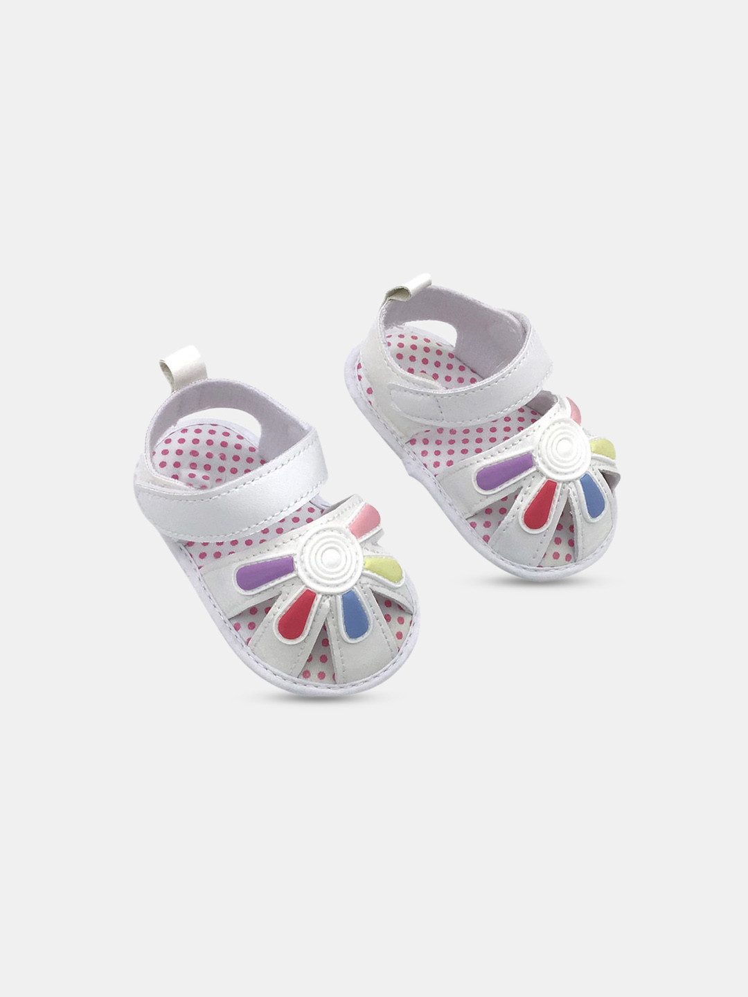

Hopscotch Girls White Printed Cotton Booties