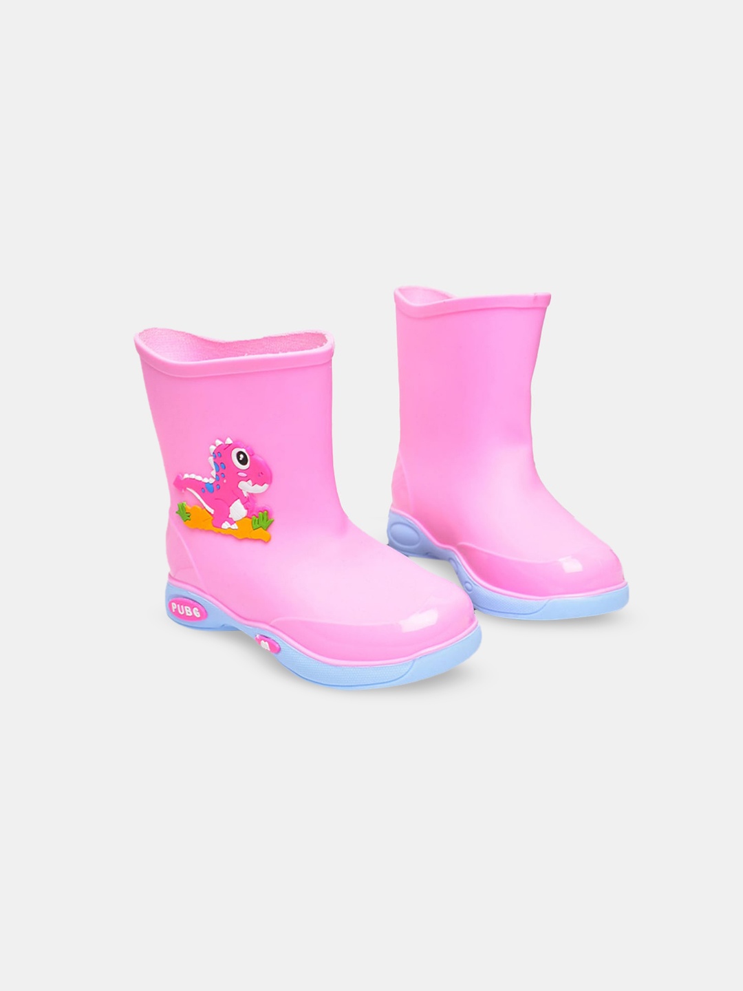 

Hopscotch Girls Pink Graphic Printed Rain Boots