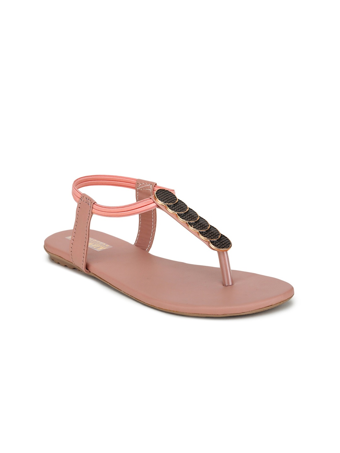 

Moonwalk Women Pink Embellished T-Strap Flats