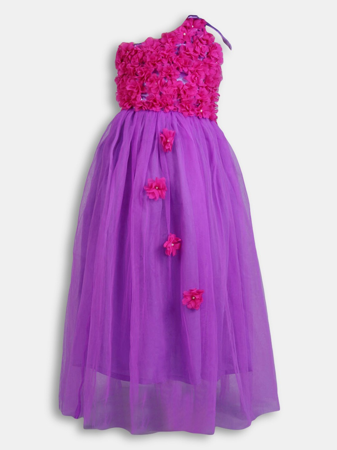 

Hopscotch Violet & Pink One Shoulder Fit & Flare Dress