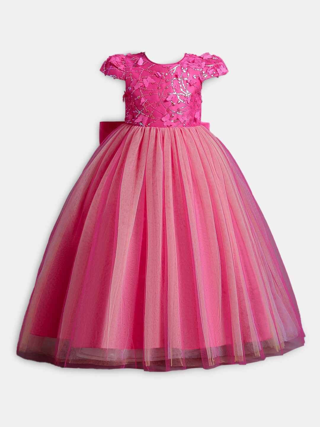 

Hopscotch Girls Pink Embellished Maxi Dress