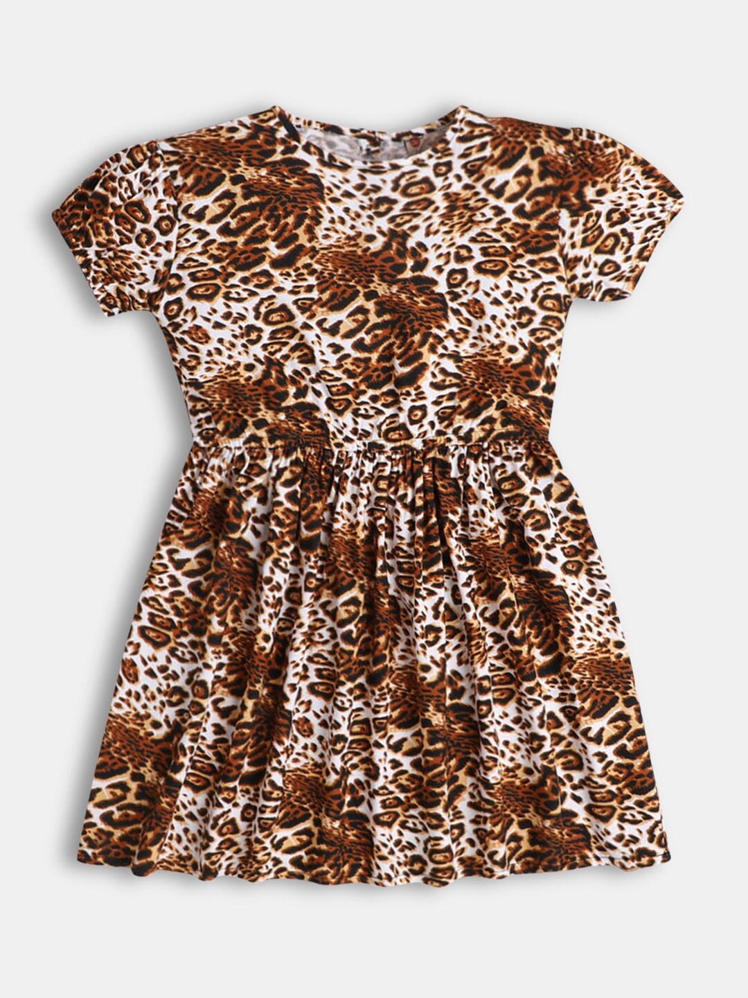 

Hopscotch Girls White Printed Round Neck Cotton Dress