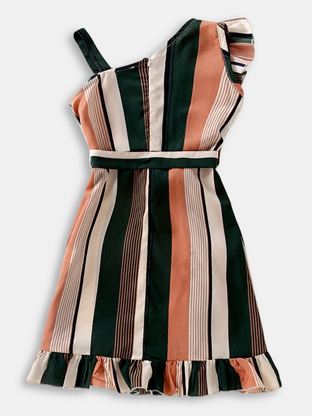 

Hopscotch Girls Black Striped One Shoulder Dress