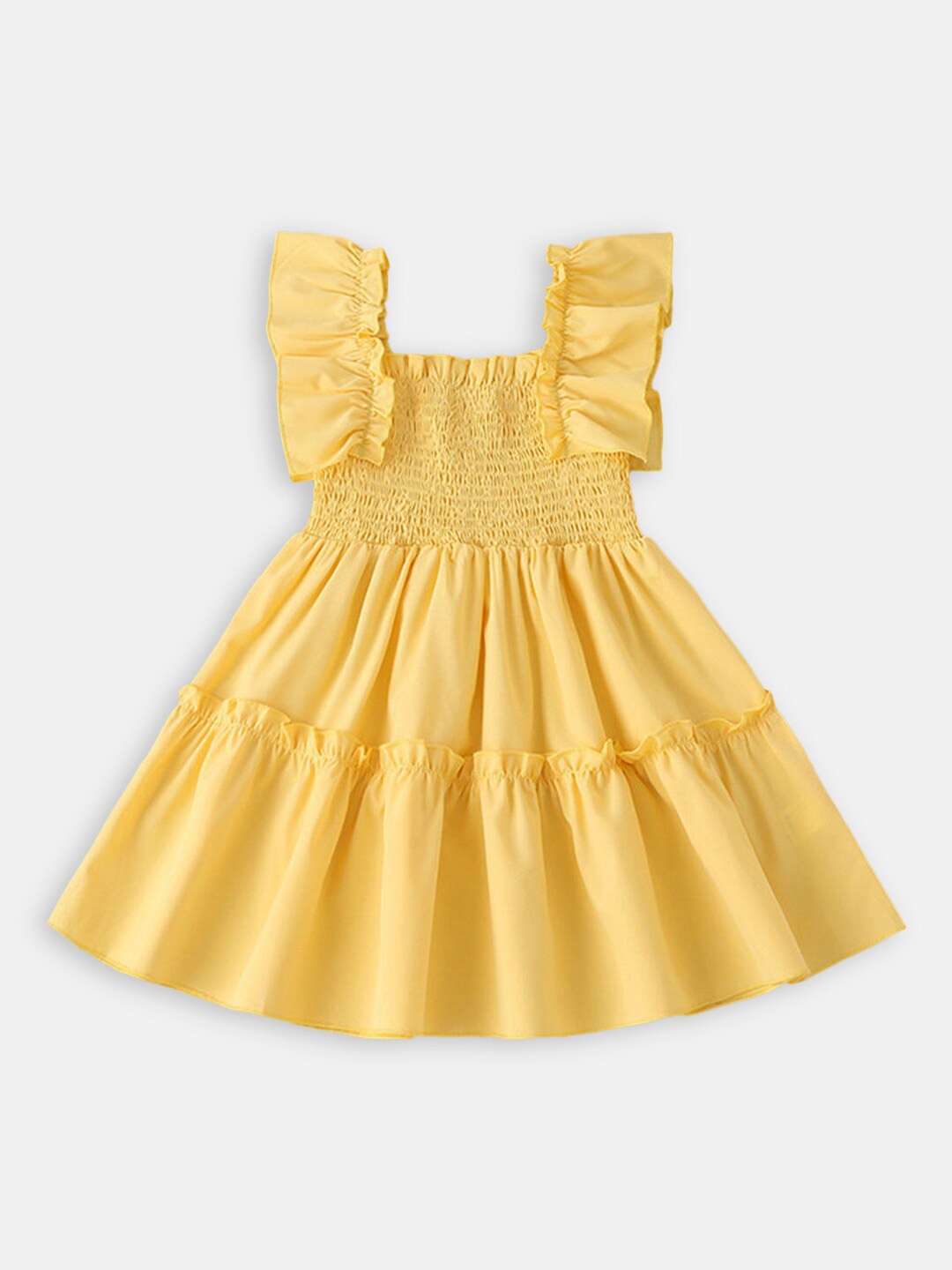 

Hopscotch Girls Yellow Fit And Flare Dress