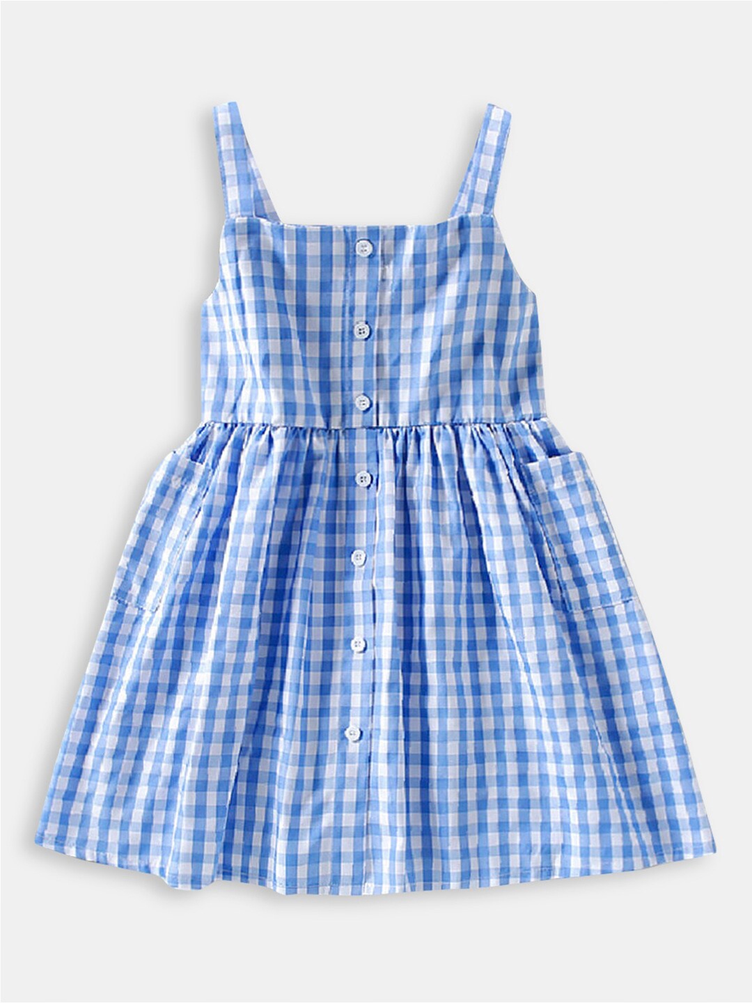 

Hopscotch Girls Blue & White Checked A-Line Dress