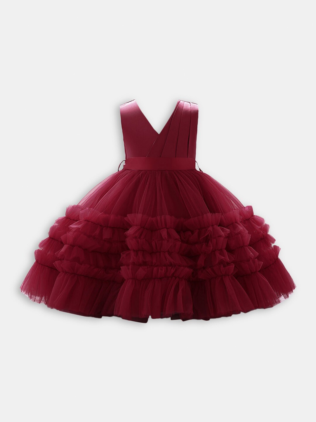

Hopscotch Girls Maroon Fit And Flare Dress