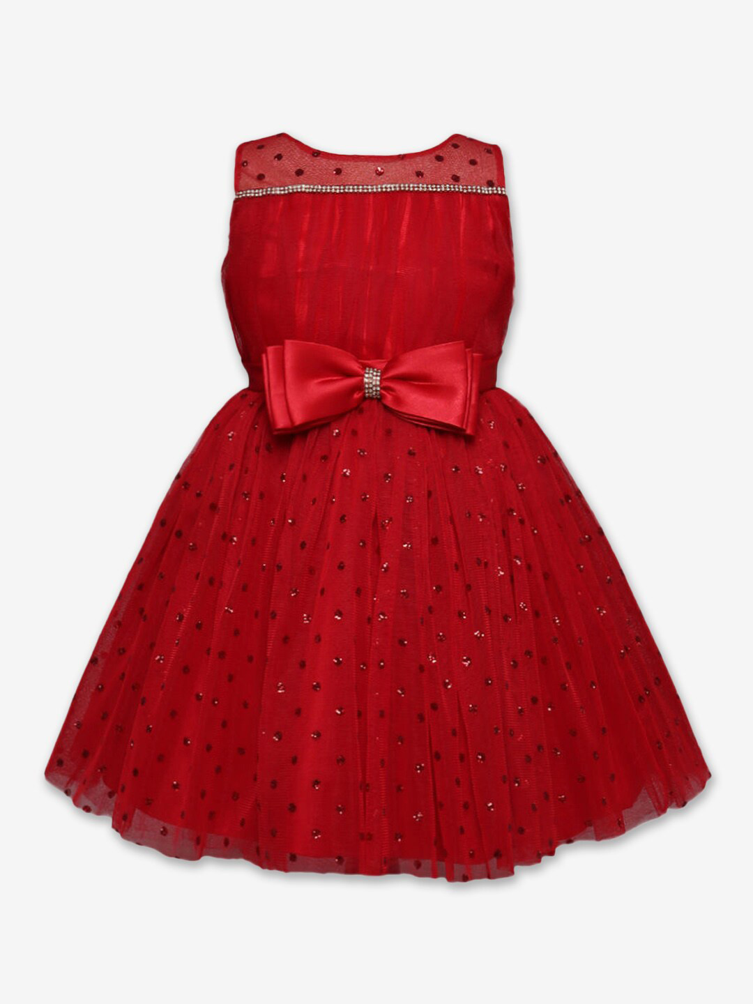 

Hopscotch Girls Red Embellished Fit And Flare Dress