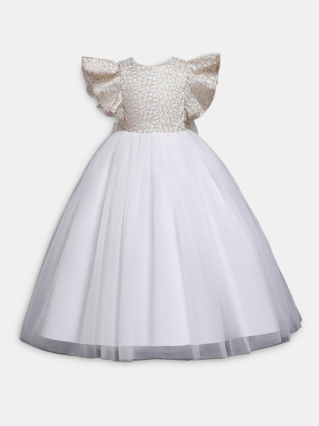 

Hopscotch Girls White Round Neck Fit And Flare Dress
