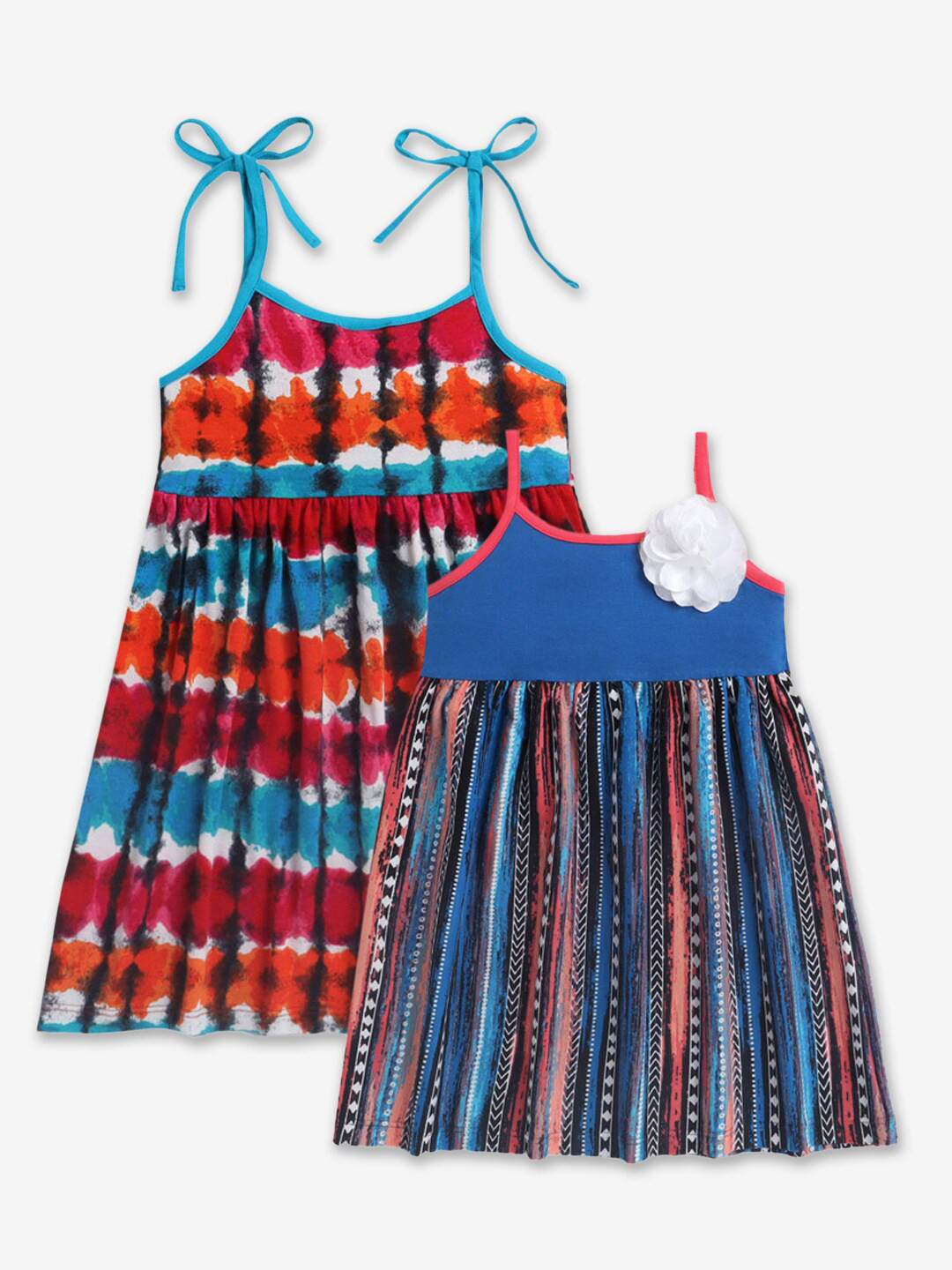 

Hopscotch Blue & Red A-Line Dress