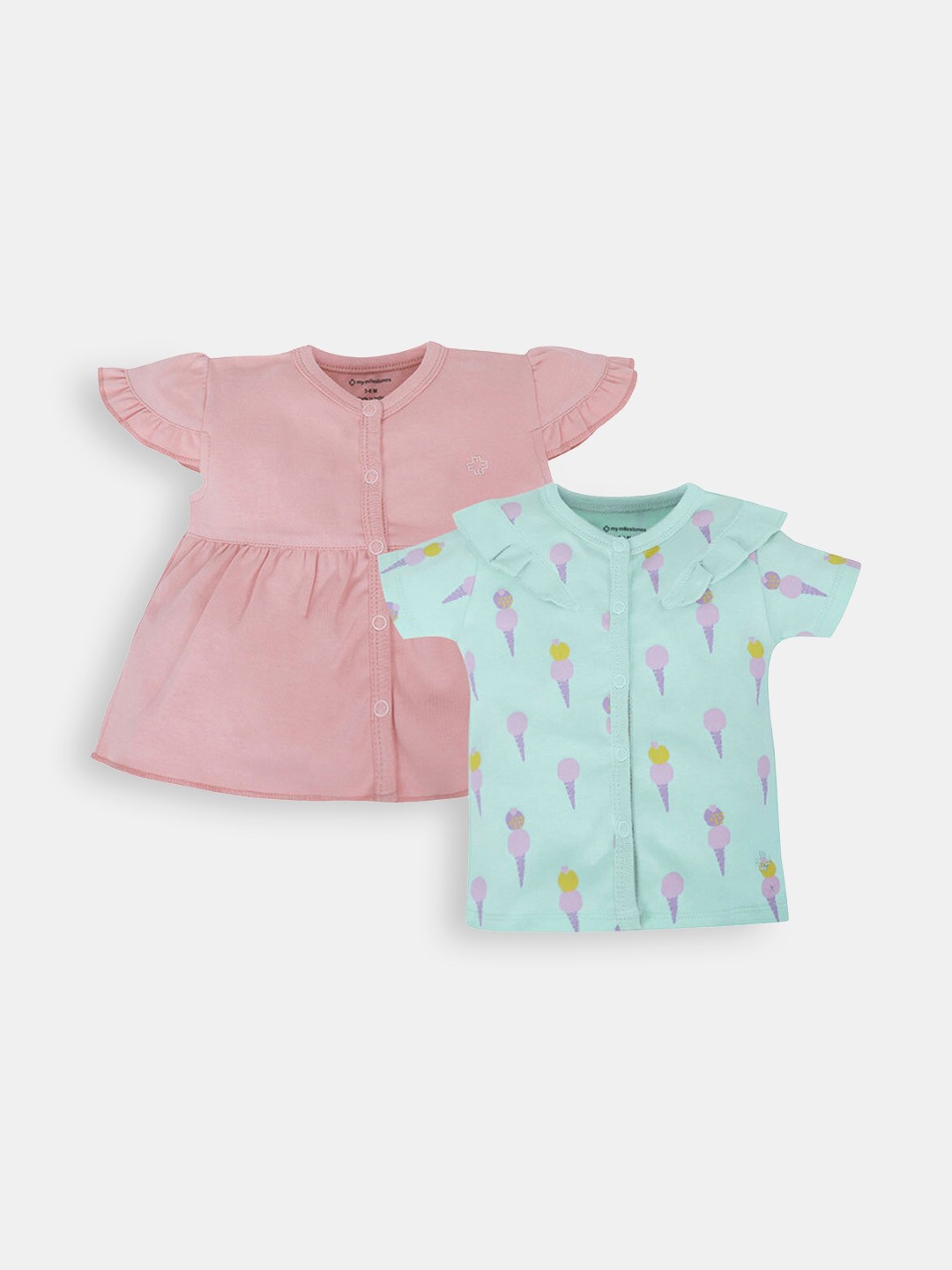 

Hopscotch Pink & Green Peplum Dress