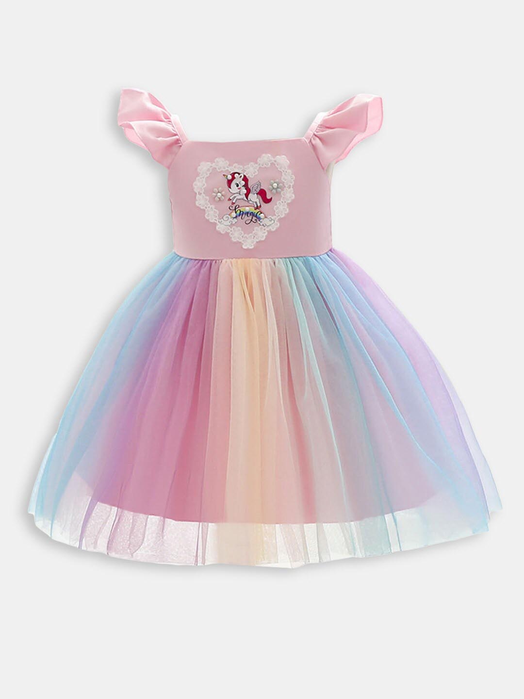 

Hopscotch Pink Striped A-Line Dress