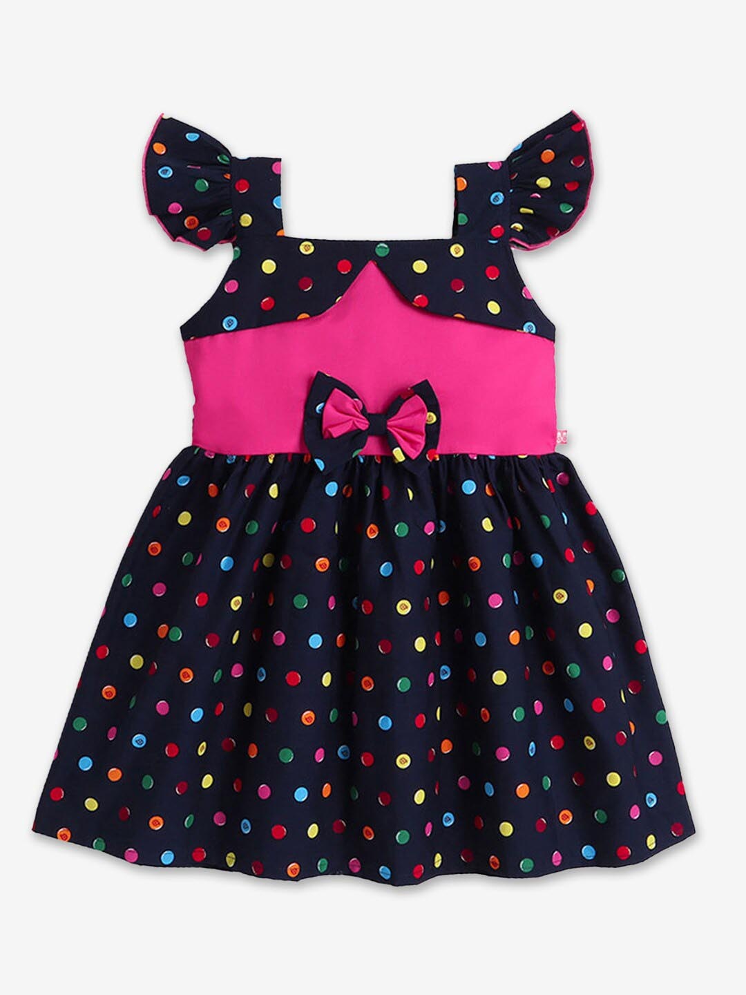 

Hopscotch Girls Polka Dots Fit and Flare Shoulder Straps Dress, Blue