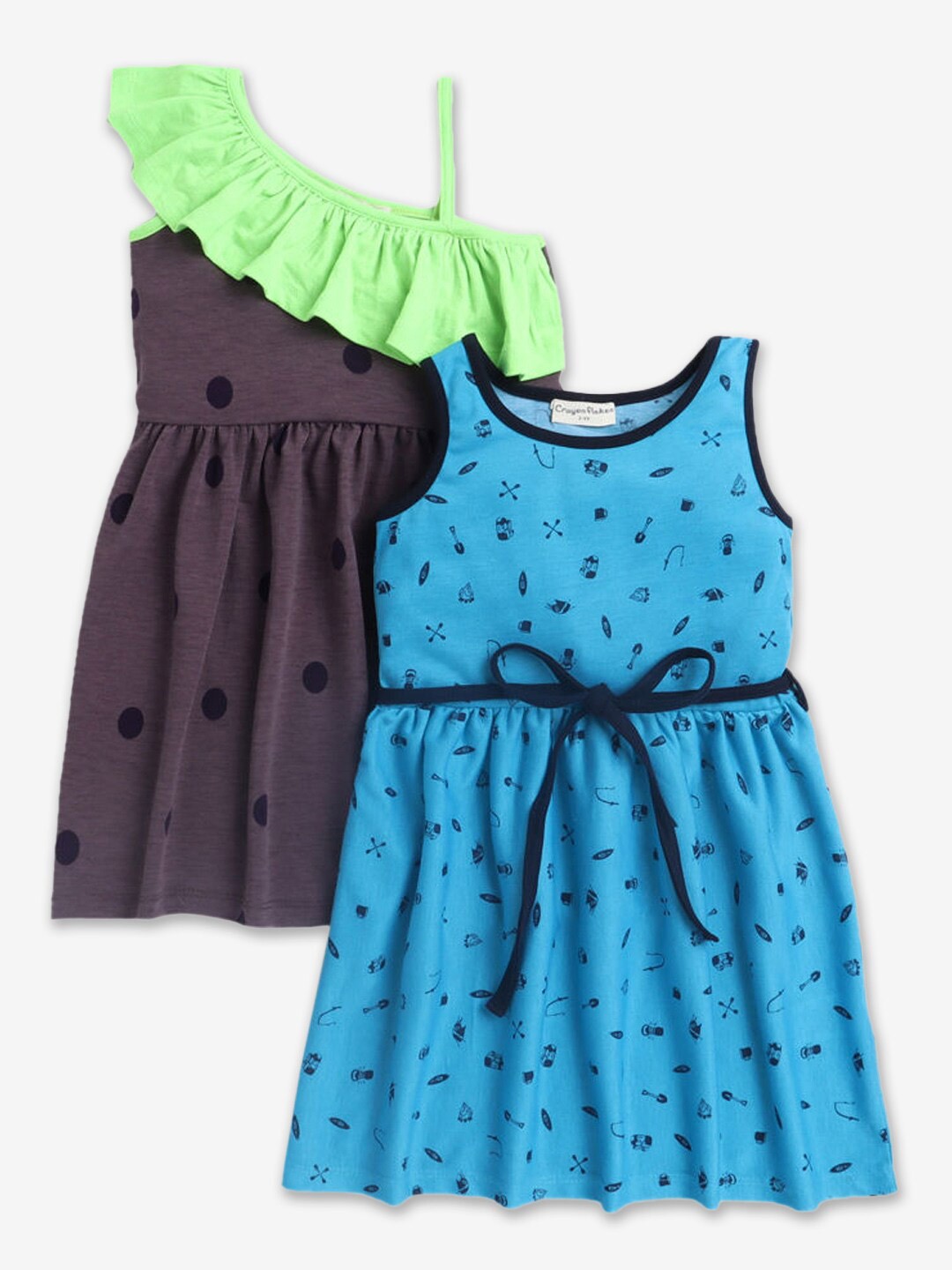 

Hopscotch Blue & Grey Conversational Print Fit & Flare dress Dress