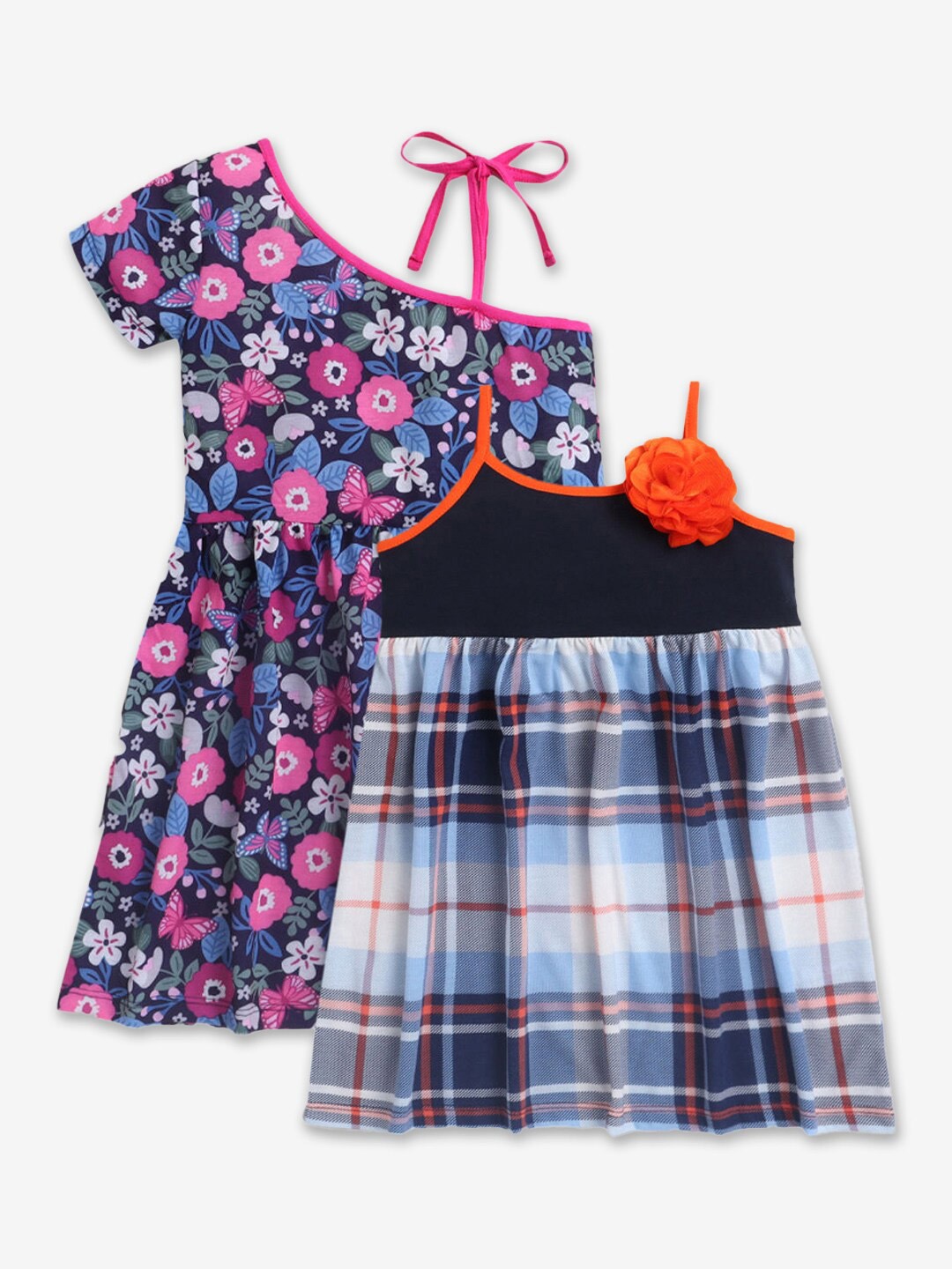 

Hopscotch Pink & Black Floral A-Line Cotton Dress