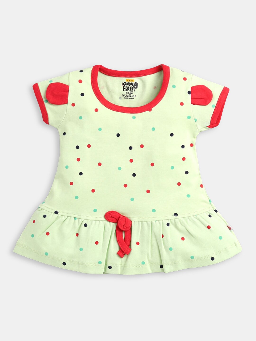 

Hopscotch Green Polka Dot Print Cotton Dress