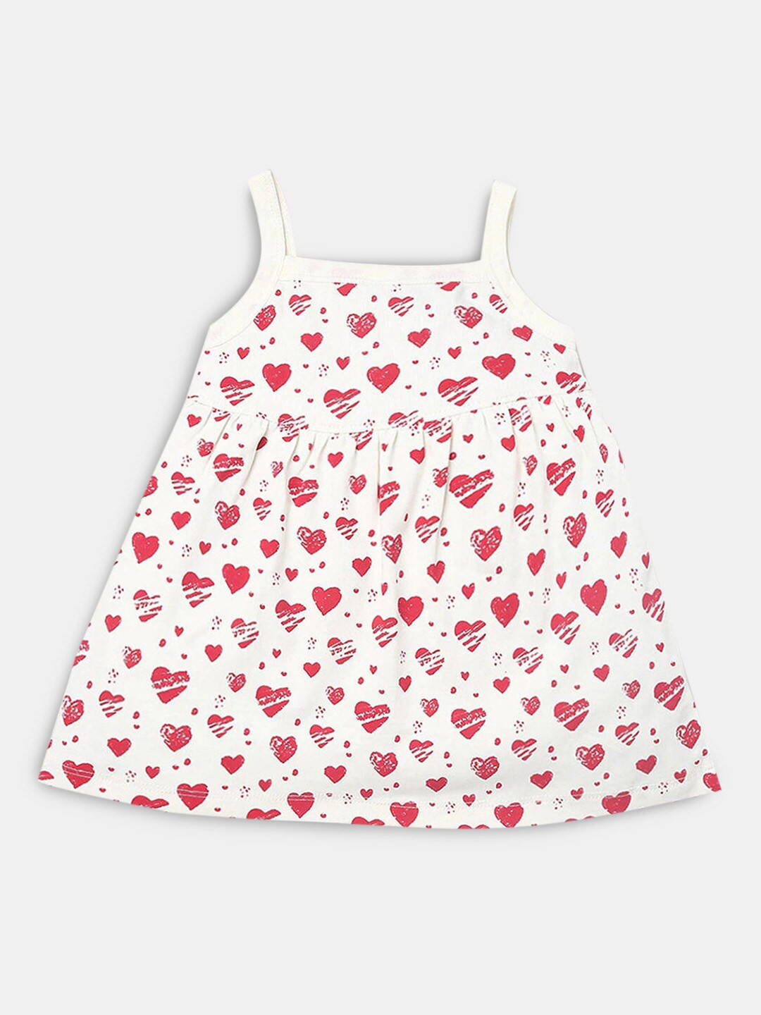 

Hopscotch Girls Conversational printed A-Line Dress, Off white