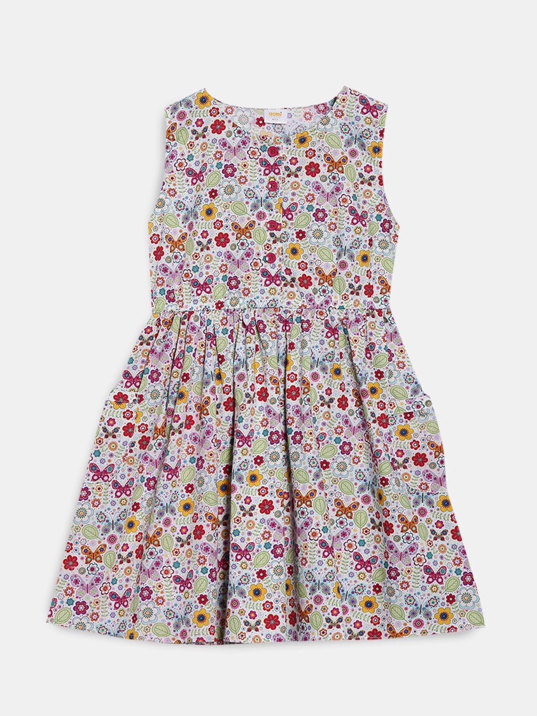 

Hopscotch Girls White Floral A-Line Dress