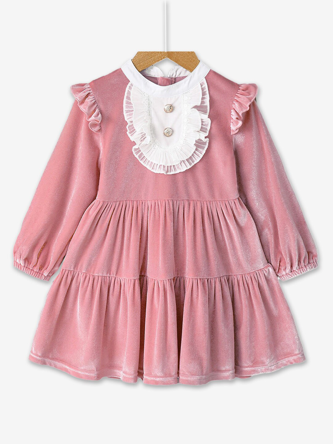 

Hopscotch Pink Solid Fit & Flare Puff Sleeve Dress