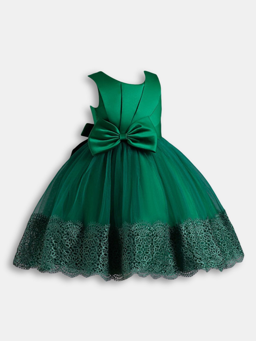 

Hopscotch Girls Round Neck Sleeveless Gown, Green