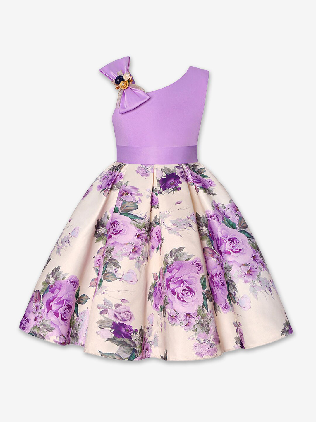 

Hopscotch Purple Floral Off-Shoulder Maxi Dress