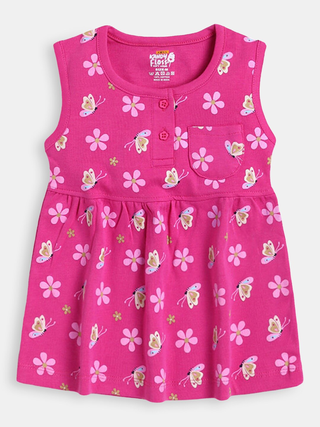 

Hopscotch Pink A-Line Cotton Dress