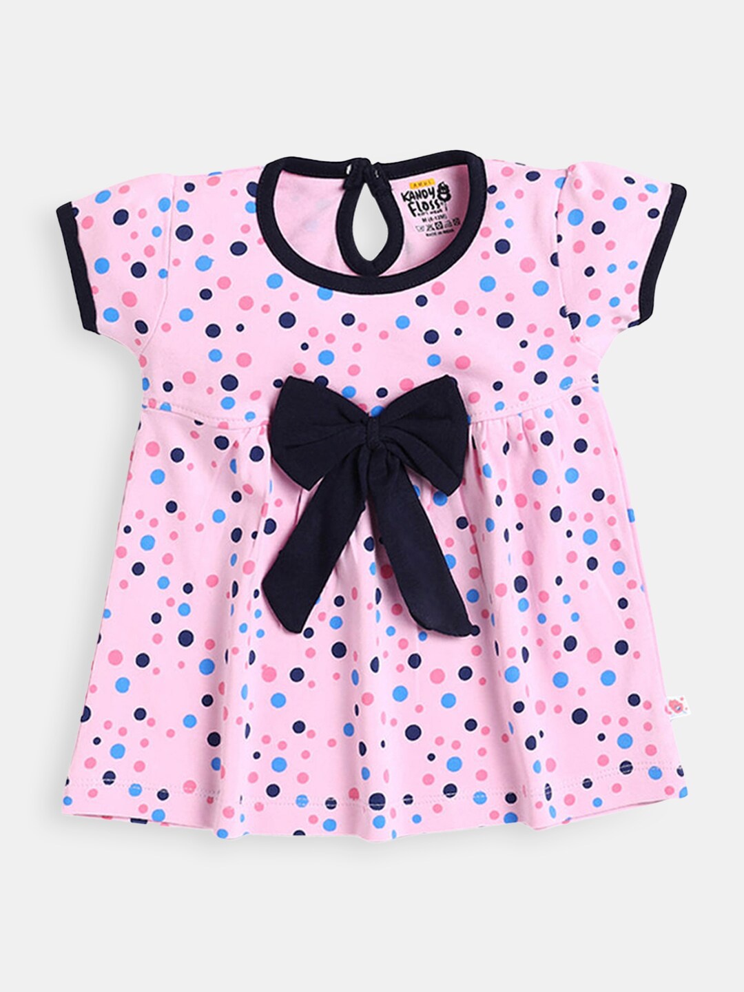 

Hopscotch Pink & Black A-Line Cotton Dress