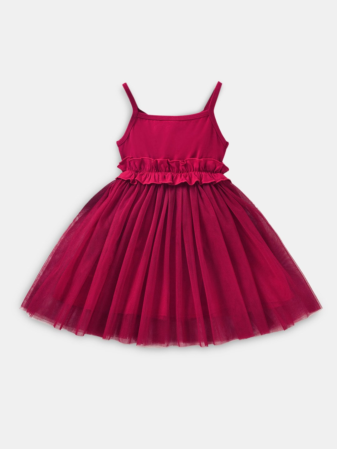 

Hopscotch Girls Fit and Flare Sleeveless Cotton Dress, Red
