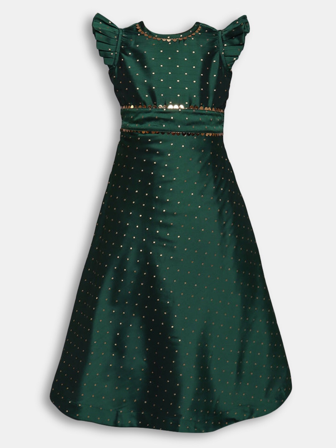 

Hopscotch Girls Polka Dot Printed Maxi Dress, Green