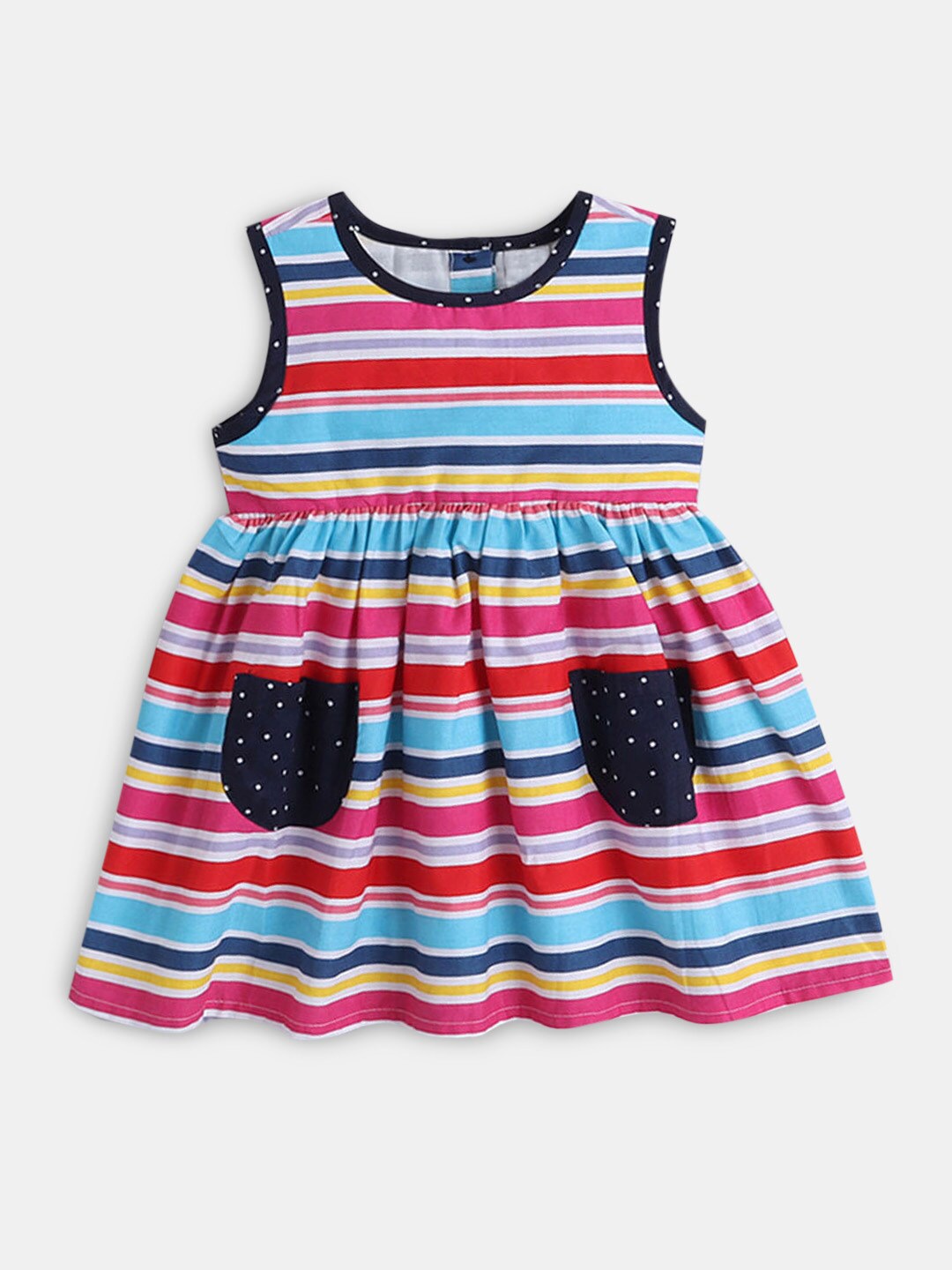 

Hopscotch Blue & Red Striped Cotton Dress