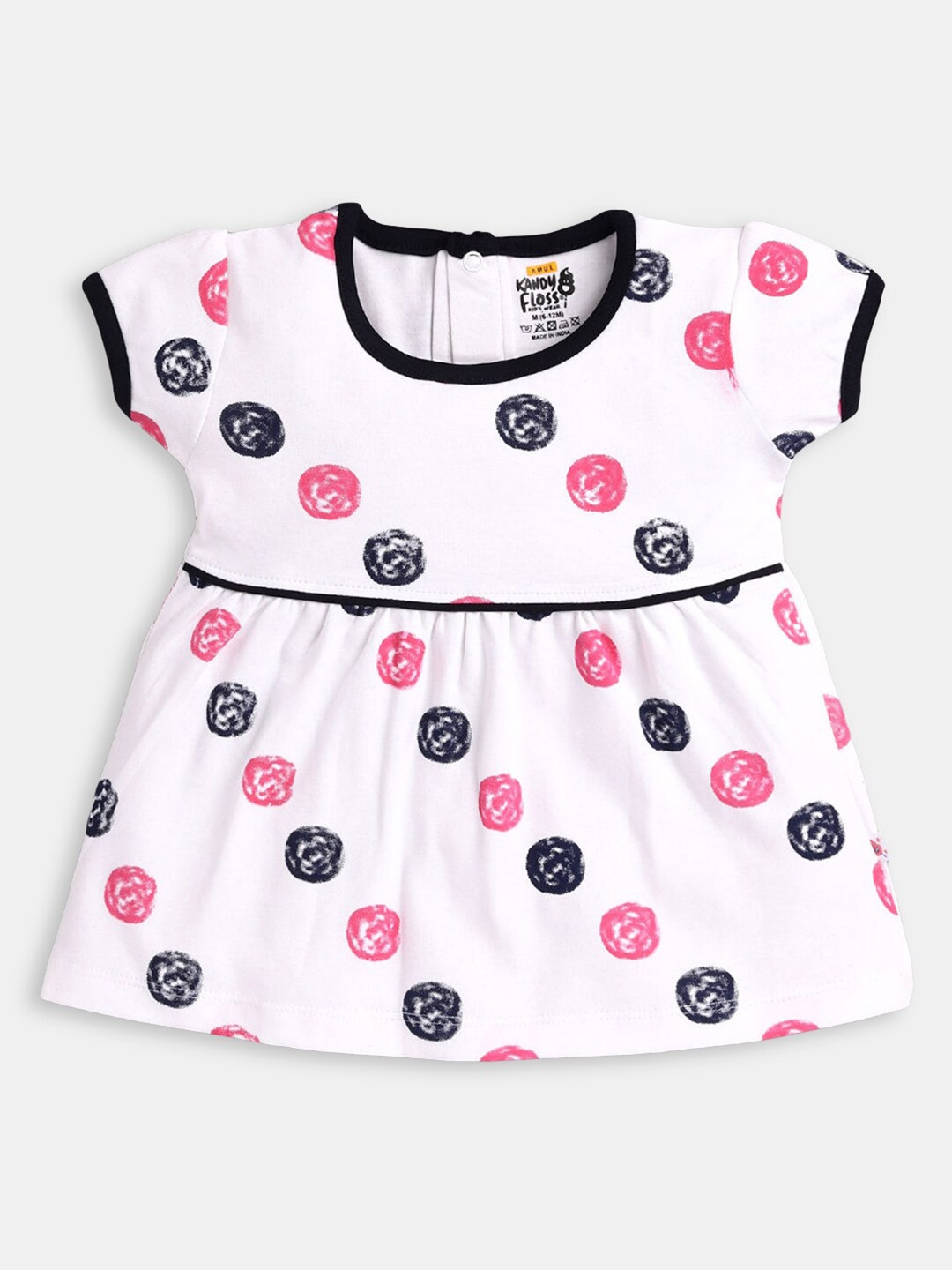 

Hopscotch White & Blue A-Line Printed Polka Dots Dress