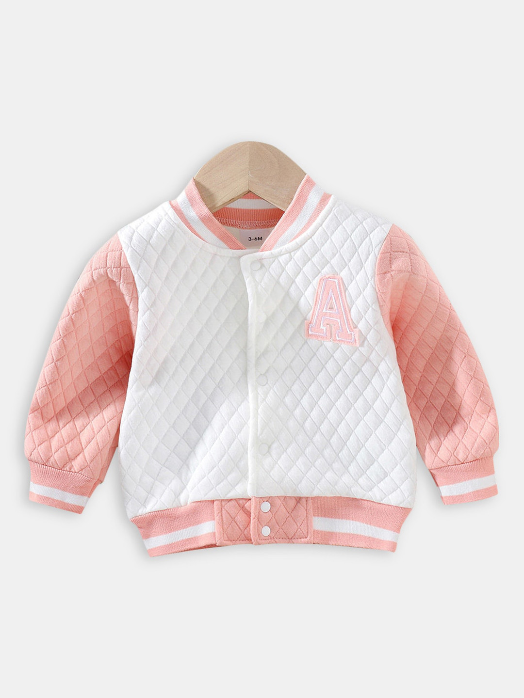 

Hopscotch Girls White Geometric Bomber Jacket