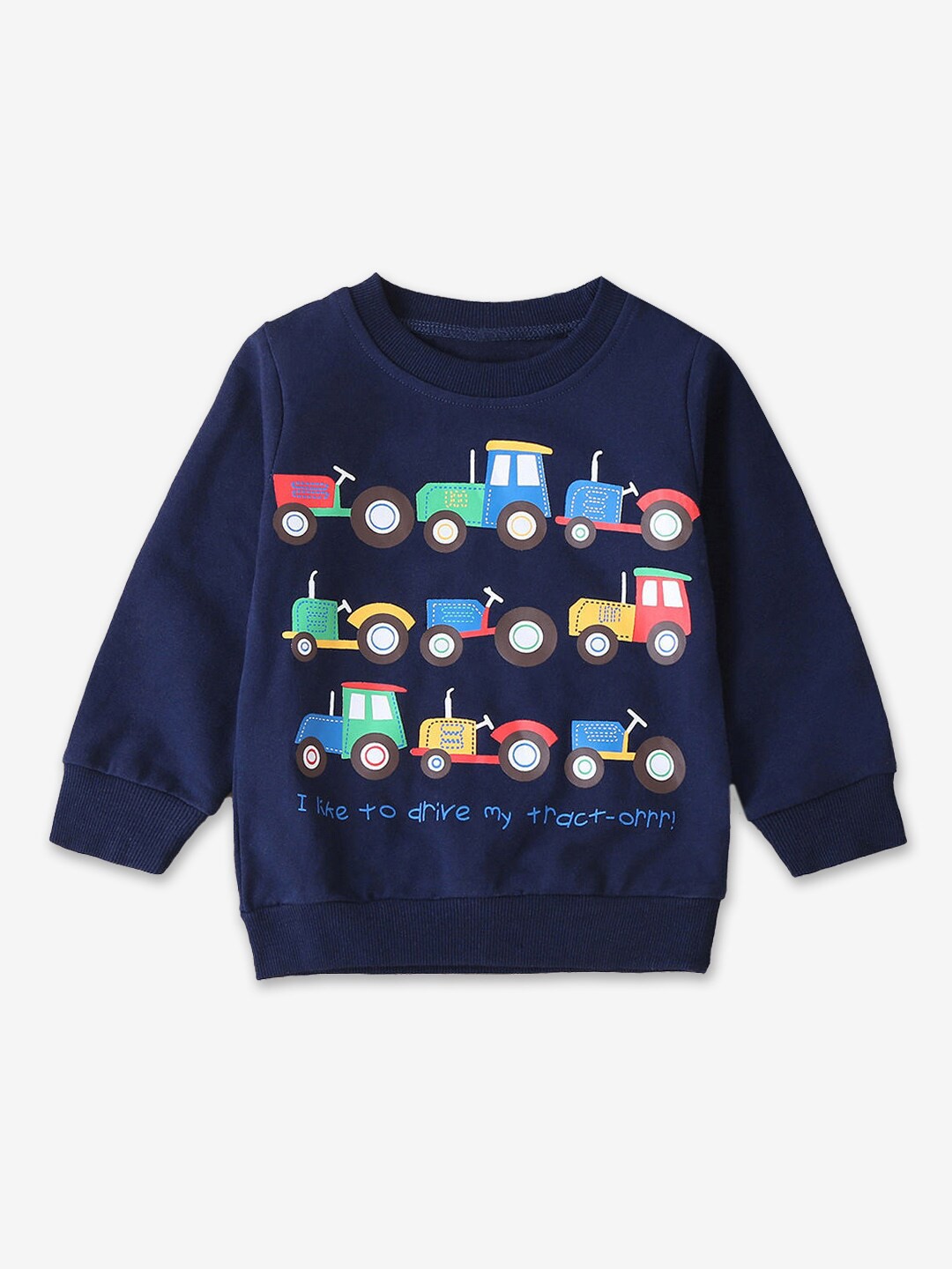 

Hopscotch Boys Navy Blue Printed Sweatshirt