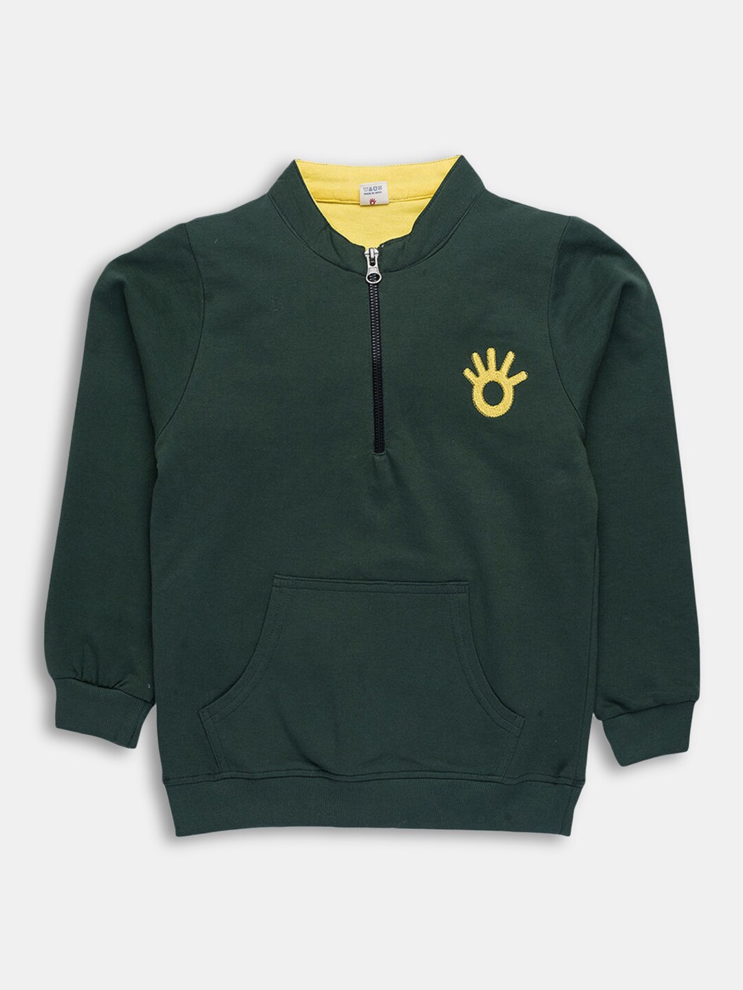 

Hopscotch Boys Green Cotton Sweatshirt